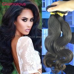 Glamour Virgin Malaysian Hair Malse 3 fasci estensioni di capelli ondulati Raw non trasformati indiani peruviani indiani brasiliani Remy H8614209