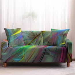 Chair Covers Forest Colour Stripe Pattern Printing Simple Elastic Sofa 1-4 Seat Cover Living Room Furniture Decorations