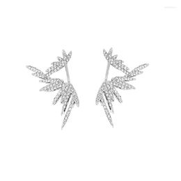 Stud Earrings Fashionable One Pair Of Full Diamond Feather For Women Exaggerated Retro High-end Jewellery Offers With