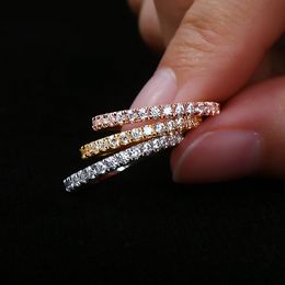 Wedding Rings LESF Women Ring 925 Sterling Silver Simple Geometric Single Stackable Engagement Jewellery 221121