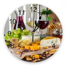 Wall Clocks Fruit Cake Biscuit Wine Glass Modern Clock For Home Office Decoration Living Room Bathroom Decor Needle Hanging Watch