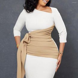 Plus Size Dresses Large Women's Autumn Style Elegant Commuter Bag Hip Office Pencil Skirt Dress