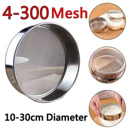 Colanders Strainers 4-300M Round 304 Stainless Steel Flour Sieve Kitchen Food Bean Philtre Screen Lab Powder Strainer Sifter Baking 221121