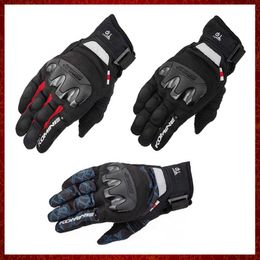 ST381 Carbon Fiber Motorcycle Gloves Men 3D Summer Mesh Breathable Motocross Gloves Touch Screen Gant Moto M-XXL