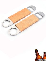 Wooden Handle Speed Bottle Opener Stainless Steel Beverage Soada Beer Openers Groomsmen Gift Wedding Favor XBJK2211