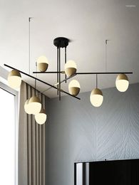 Chandeliers Nordic Frosted Glass Ball Chandelier Creative Modern Minimalist Dining Room Living Decoration Black Gold