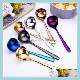 Spoons 17Cm Soup Spoon 304 Stainless Steel Big Spoons Restaurant Kitchen Utensils Drop Delivery Home Garden Dining Bar Flatware Dhk1R