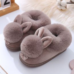 Slipper Baby Cute Cartoon Rabbit Children Boys Girls Winter s Kids Indoor Warm Fur Shoes Child Home Floor Footwear 221121