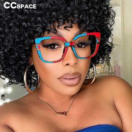 Sunglasses Frames 53272 Cat Eye Glasses Women Vintage Computer Eyeglasses Oversized Double Colour Optical Glasses Brand Design Eyewear T2201114