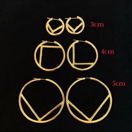 3 4 5cm size Hoops Earrings Designer Fashion Big Hoop Huggie F Letters Luxurys Exaggerate copper Earring Brands Women Jewelry Birthday Party Christmas Gifts FER4 --02