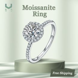 Solitaire Ring Classic Round Bag Setting 925 Silver High Clarity D Colour VVS1 Laboratory-Created Original Diamond For Women 221119