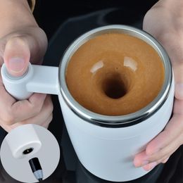 Mugs USB Automatic Self Stirring Magnetic Mug 304 Stainless Steel Smart Coffee Milk Mixer Stir Cup Thermal Blender Gift Water Bottle 221119