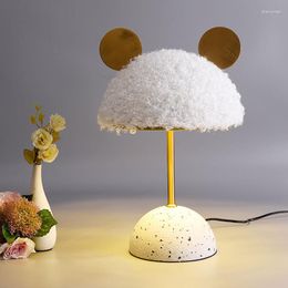 Table Lamps Girl Bedroom Cute Plush Decorative Lamp Simple Living Room Light Luxury Theme El Bedside