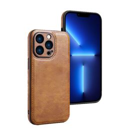 Leather men phone cases for iphone 14 13 12 11 pro max 14plus 7 8 plus x xs xr xsmax Samsung S22 ULTRA S22PLUS Business Case Lens Protection Case