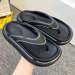 Thick Sole Slippers Women Men Summer Thong Slippers Outdoor Beach Sandals Eva Casual Flat Platform Shoes Pair Cushion Slides J220716