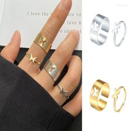 Wedding Rings 2022 Trendy 2 Pcs Gold Butterfly For Women Men Couple Set Friendship Engagement Open Jewellery Gift