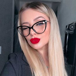 Sunglasses Frames 2019 new Women Cat eye glasses frame fashion metal frame Transparent Glasses eye glasses frames for women Eyeglasses T2201114