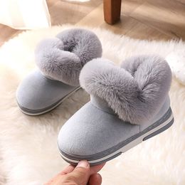 Boots Children's For Girls Thick Cotton Kids Snow Cute Sweet Warm Sequined Fabric With Soft Fluffy Fur Baby 221121