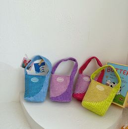 Children handbag fashion splicing little girl single shoulder bag casual bucket bags accessories