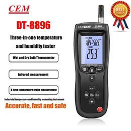 CEM DT-8896 Three in one Thermometer Hygrometer Industrial High-Precision Thermometer and Hygrometer External K-type Dew Point