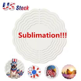 10 INCH Blank Sublimation Wind Spinner Metal Painting Ornament Double Sides Sublimated Blanks DIY Christmas Party Gifts Halloween Decoration ss1121