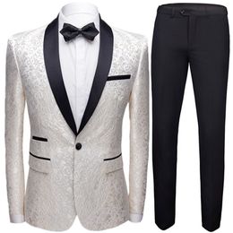Mens Suits Blazers Coat Pants 2 Piece Suit Set Luxury Groom Wedding Dress Party High End Custom Slim Fit Lapel Blazer Jacket Trousers 221121