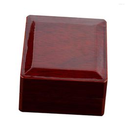 Jewellery Pouches Wooden Box Wine Red Square Wedding Boxes Storage Trinket Case For Proposal Engagement Gift