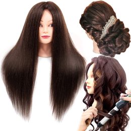 Hair Mannequin Training Head 80%-85% Real Human Hair Styling Dummy Doll Heads Hairstyle Practice