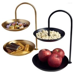 Plates Multi-layer Fruit Storage Tray Cake Display Stand 2 Tiers Metal Wedding Party Decor Snack Rack Macaron Cupcake