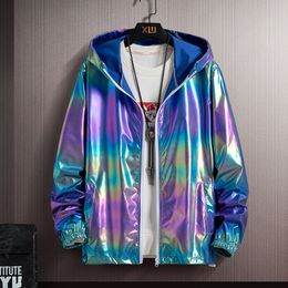 Women's Jackets Spring Summer Jacket Women Colourful Shiny Sunscreen Clothing Couples Colour Thin Waterproof Coats Trend Large Size S7XL 221121