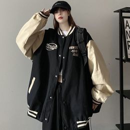 Women's Down Parkas Oversize Baseball Jacket for Men Women Autumn Winter Thickening Loose Grunge BF Vintage Varsity WOMAN COAT JACKET Punk Outwear 221121