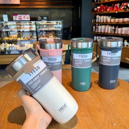 Water Bottles 550ml Insulated Mug Portable Travel Stainless Steel Car Covered Coffee Vacuum Flask Cold Drink Beer Cup 221119