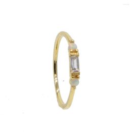 Wedding Rings Factory Direct Gold Colour Ring For Women Thin Delicate 3pc Opal Cz Charm Dainty Stackable Elegant Drop