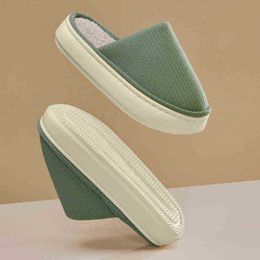 Men Slippers New Warm Men Slippers Short Plush Flock Home Slippers For Men Wear Resistant Anti Slip Sewing Soft Male Shoes J220716