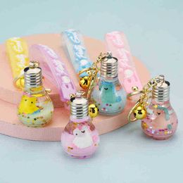 Keychains Cute Cartoon Creative PVC Leather Rope Acrylic Into The Oil Light Bulb Keychain Men and Women Car Bag Keychain Jewellery Gift T220909