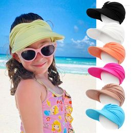 Hats Summer Flexible Child Girls Anti-UV Wide Brim Visor Hat Travel Caps Baby Outdoor Beach Breathable Sun Protection