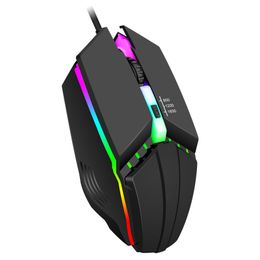 Wired Gamer Mouse Colourful Luminous RGB USB Socket Game Office Home Desktop Notebook