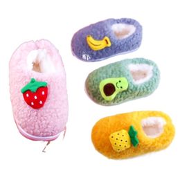 Slipper Children Cotton Slippers Baby Girl Shoes Home Indoor Winter Solid Colour Boy Soft Hair Warmth Sneakers 221121
