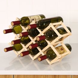Tabletop Wine Racks Collapsible Wooden Bottle Cabinet Decorative Display Stand Holders Shelves Red Bottles Organisers 221121