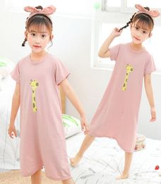 Dessin animé Print Cotton Pyjamas Robe Baby Boy Boy Sleeve Girl Girl Night Dress Anti Kick Belly Jumps Contan