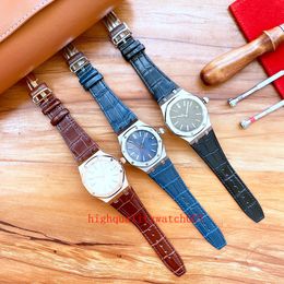 12 Colours Topselling Men's Watches new version 115510 Blue Dial 41mm Automatic Mechanical Transparent 18K Rose Gold Leather Strap Bands Mens Wristwatches