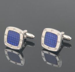 Luxury Audemais Plguet Cufflinks For French Man Shirt Cufflink Silver blue Octagon Cuff Button As Wedding Groomsmen Wear Jewellery C270d