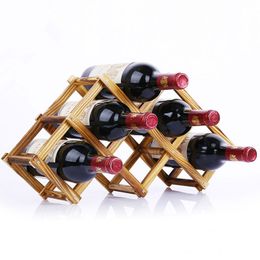 Tabletop Wine Racks Creative Collapsible Home Decorating Practical Living Room Cabinet Display Solid Wood Production 221121