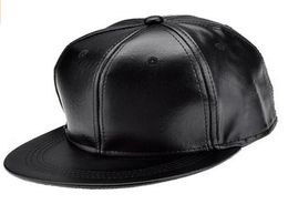 PU Leather Baseball Cap Sport Hats Black Snapback 10pcslot 2656736