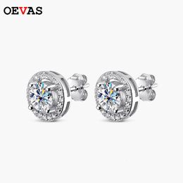 Stud OEVAS 100% 925 Sterling Silver Real 05 Carat 1 Earrings for Women Sparkling Wedding Party Fine Jewelry 221119