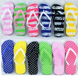 2022 Summer Women Flip Flops Striped Slippers Flat Home Hotel Candy Colour Outdoor Men Shoes Woman Beach Shoes Nonslip Sandals J220716