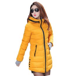 Women's Down Parkas Cotton Coat Women Long Slim Hooded Winter Korean Black Red Fashion Clothing Warmth Jacket Feminina 221121