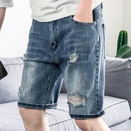 Men's Pants Mens Shorts Jeans Denim High Waist Ripped Broken Holes Summer For Men Brand Plus Size Casual Streetwear
