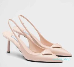 Элегантное летнее треугольник чистка сандалий обувь для женщин Slingback Pumps обувь женщин на высоких каблуках Свадебное платье