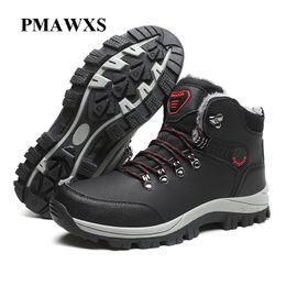 Stiefel Winter Männer Wasserdichte Leder Turnschuhe Schnee Outdoor Männlich Wandern Arbeit Schuhe High Top Nicht-schlupf Knöchel 221119